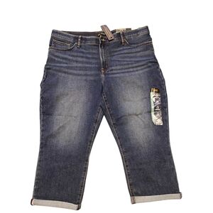 Lee Women's Regular Fit Mid Rise Capri Blue Jeans Size 18